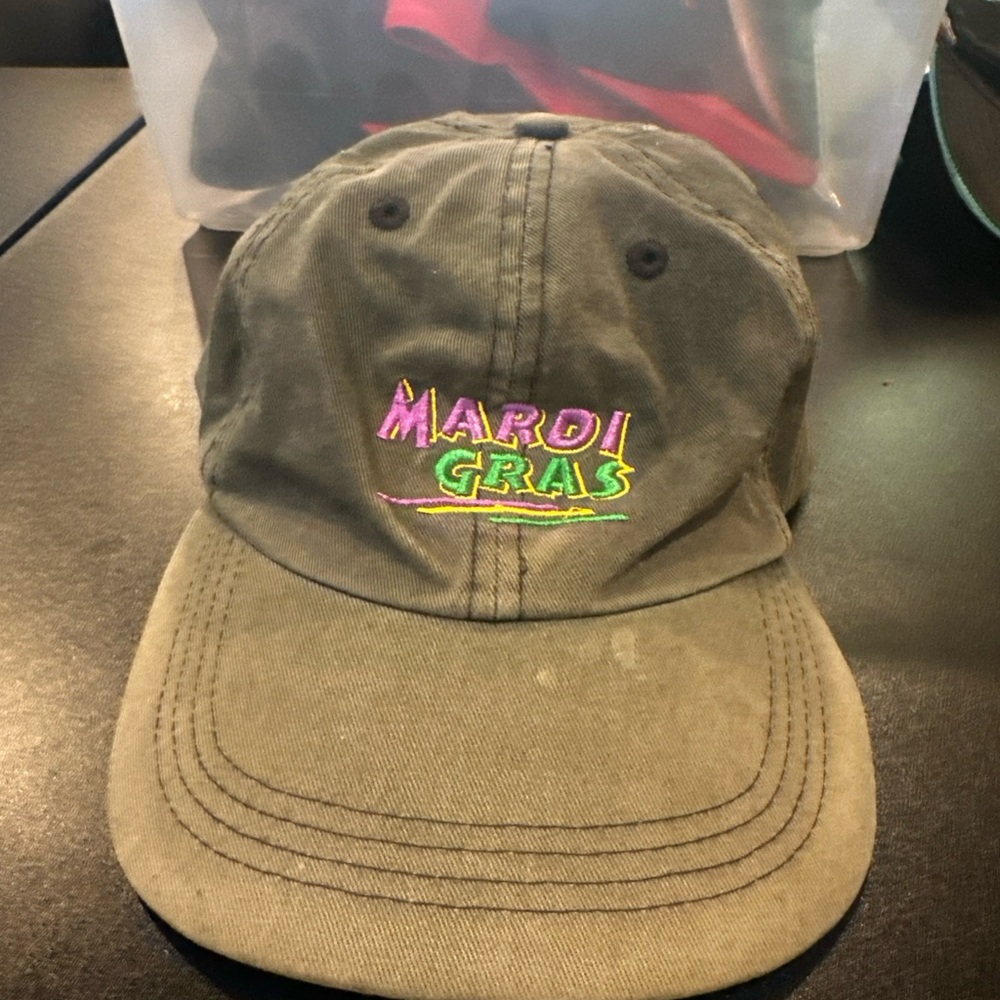Mardi Gras Embroidered Black Cap